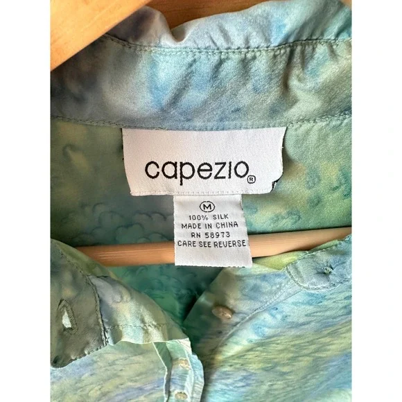 VTG Capezio Silk Tie Dye Blouse - Picture 5 of 6